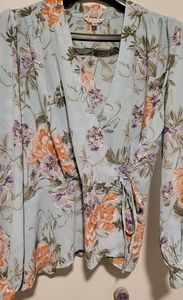 Floral Wrap blouse long sleeve size XL